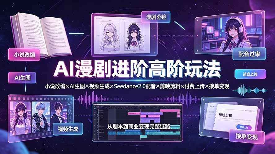 AI漫剧进阶玩法全攻略：小说改编×AI生图×视频生成...-梧桐有术