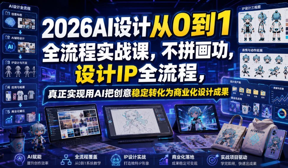 AI设计全流程实战：零基础打造设计IP，让创意稳定变现为商业成果-梧桐有术