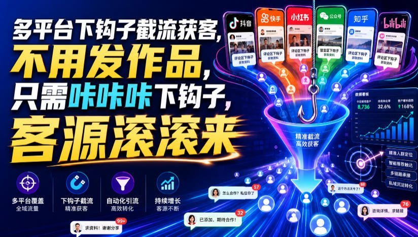 多平台下钩子截流获客：不发作品也能让客源主动找上门-梧桐有术