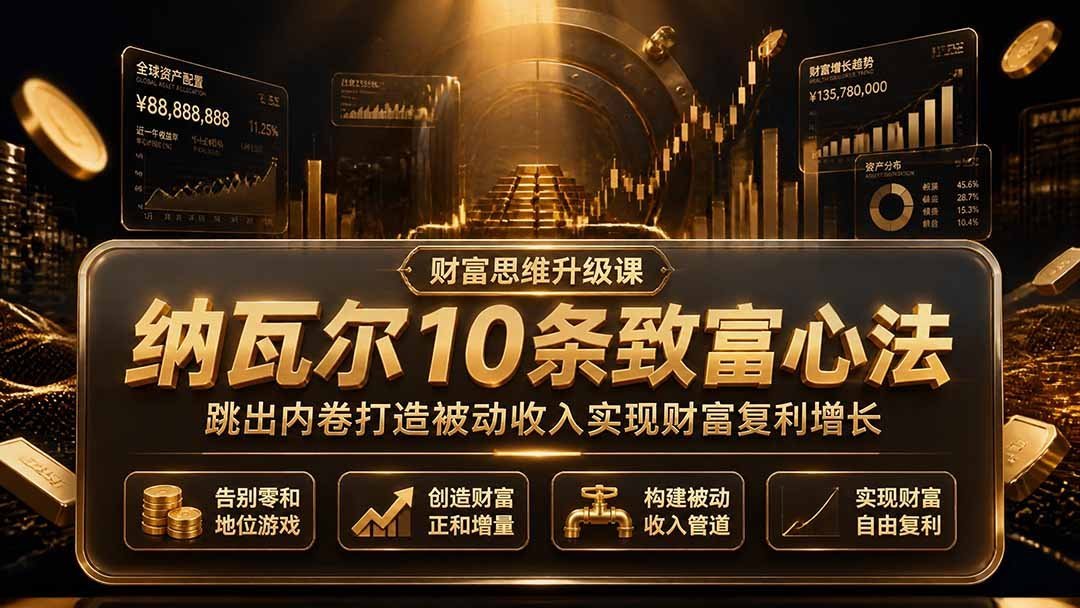 摆脱内卷困局，纳瓦尔10条心法教你撬动被动收入 财富指数级增长-梧桐有术