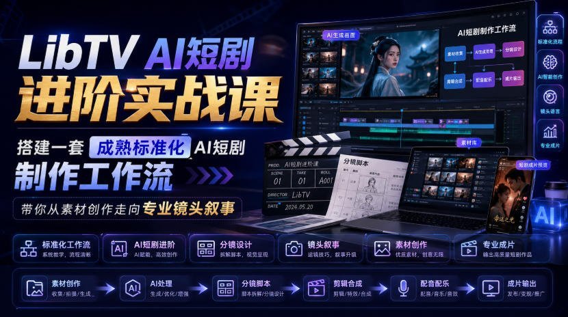 AI短剧进阶实战：打造标准化制作流程，从素材到专业叙事-梧桐有术