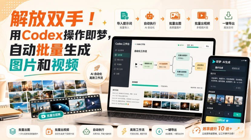 用Codex指挥即梦AI，一键自动批量产出图片与视频-梧桐有术