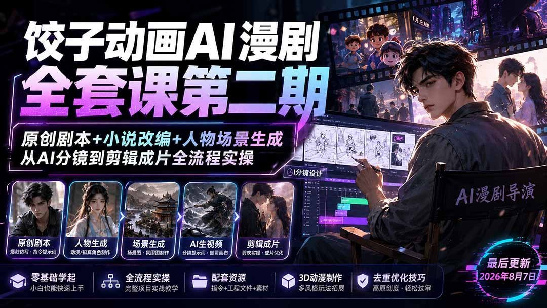 AI漫剧创作实战课：从原创剧本到成片，用AI完成全流程动画制作-梧桐有术