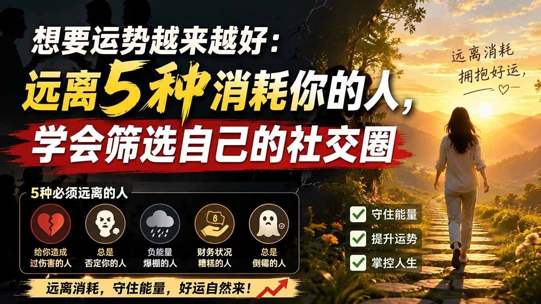 远离这5类消耗你的人，你的好运才会越聚越多-梧桐有术