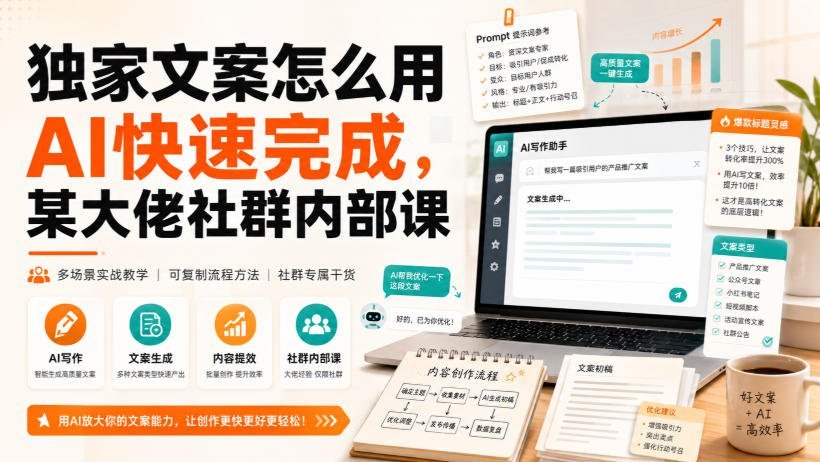 AI高效生成独家文案：某大佬社群内部课程实战技巧-梧桐有术