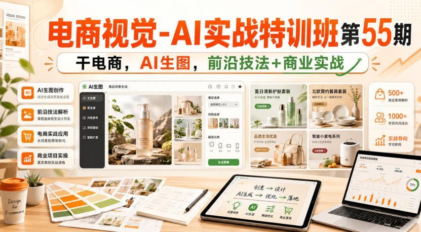 电商视觉革命：AI生图实战特训，解锁商业转化新技能-梧桐有术