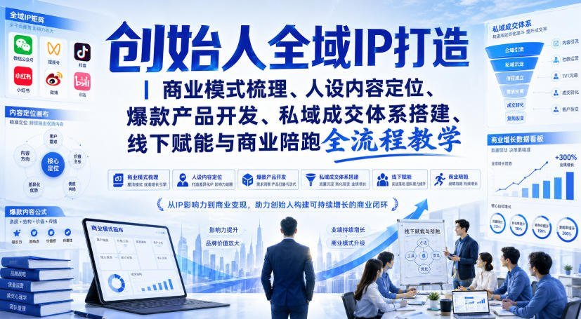 创始人IP全域增长实战课:从商业模式设计...一站式全流程赋能教学-梧桐有术