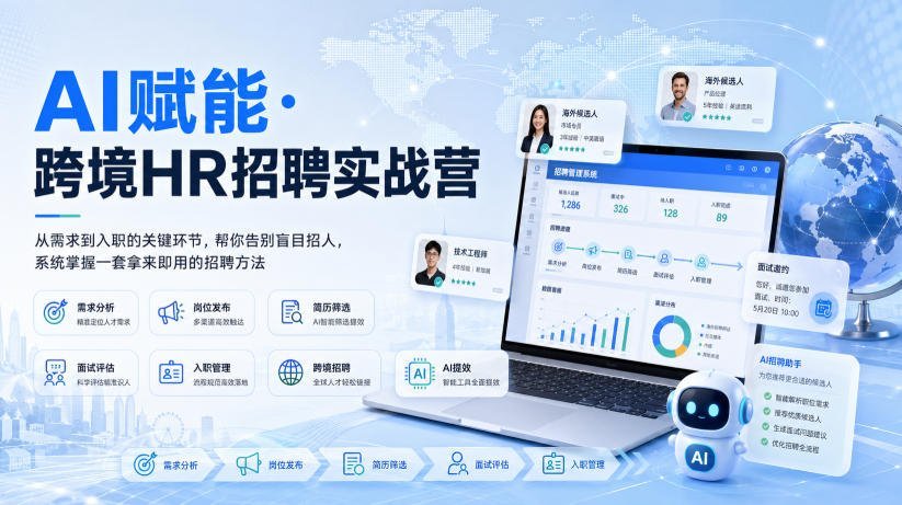 AI赋能跨境HR招聘实战营:从需求到入职,一套拿来即用的系统方法-梧桐有术