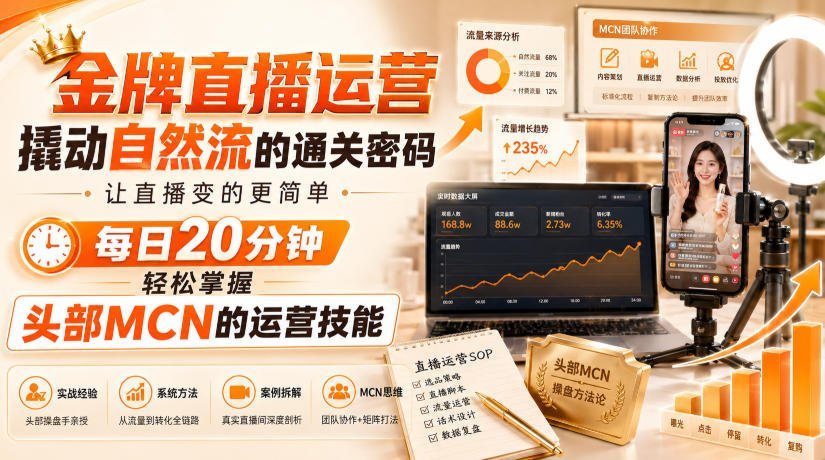 20分钟掌握头部MCN的直播运营秘籍，轻松撬动自然流量！-梧桐有术