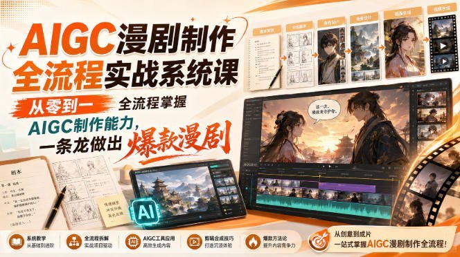 零基础玩转AIGC漫剧,全流程实战带你从入门到爆款一条龙!-梧桐有术