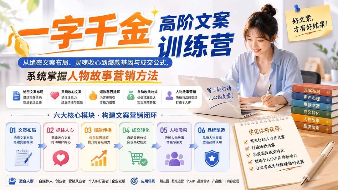 爆款文案：从灵魂收心到成交公式，掌握人物故事营销的底层逻辑-梧桐有术