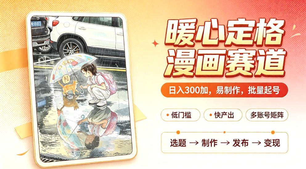 温情漫画赛道揭秘：日赚300元 轻松批量起号 超详细实操拆解-梧桐有术