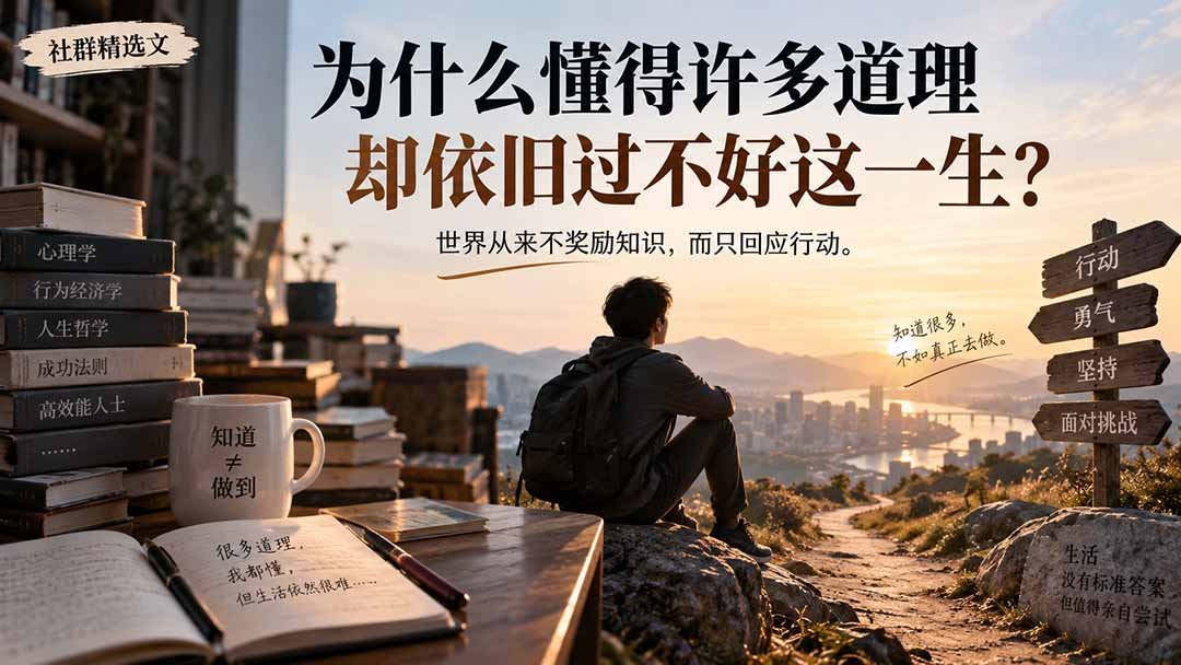 社群精华：为何明白众多道理，却仍难以过好此生？-梧桐有术