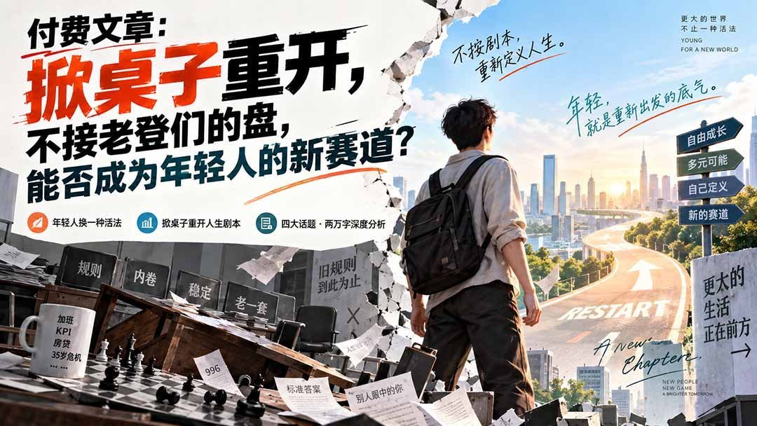 付费文章:年轻人掀桌重启,拒绝接盘老一代,能否开辟全新赛道?-梧桐有术
