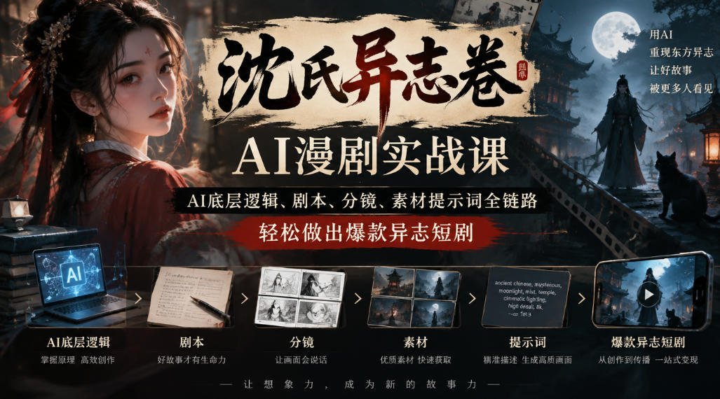沈氏异志AI漫剧实战全攻略：从底层逻辑到剧本分镜与提示词-梧桐有术